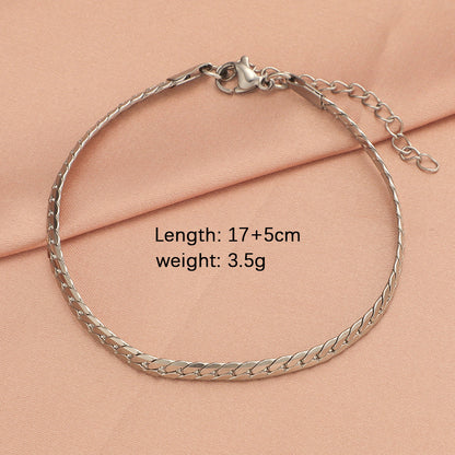 Basic Classic Style Solid Color Stainless Steel Plating Gold Plated Silver Plated Bracelets