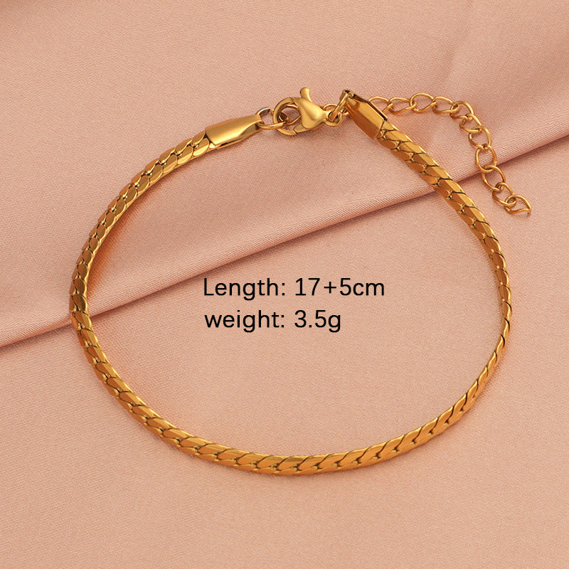 Basic Classic Style Solid Color Stainless Steel Plating Gold Plated Silver Plated Bracelets