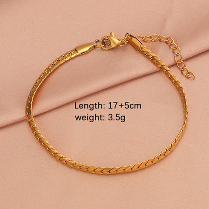 Basic Classic Style Solid Color Stainless Steel Plating Gold Plated Silver Plated Bracelets