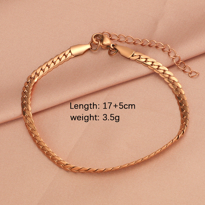 Basic Classic Style Solid Color Stainless Steel Plating Gold Plated Silver Plated Bracelets