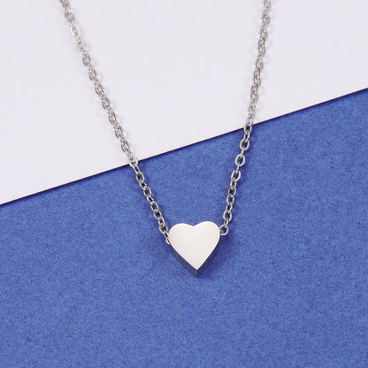 Basic Simple Style Classic Style Heart Shape Stainless Steel Plating Pendant Necklace