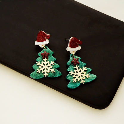 1 Pair Christmas Tree Arylic Drop Earrings