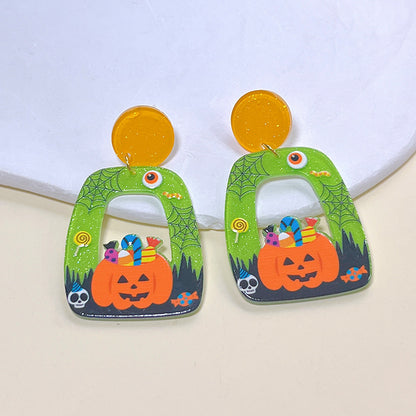 1 Pair Streetwear Halloween Pattern Arylic Drop Earrings