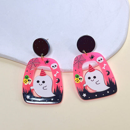 1 Pair Streetwear Halloween Pattern Arylic Drop Earrings