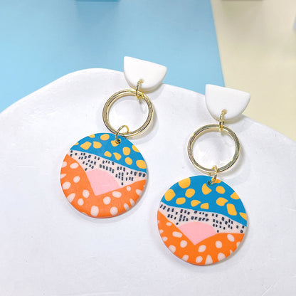 1 Pair Cute Streetwear U Shape Geometric Soft Clay Drop Earrings