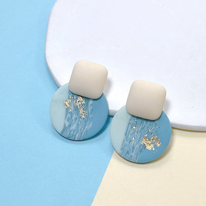 1 Pair Retro Lady Roman Style Geometric Soft Clay Ear Studs