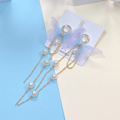 1 Pair Elegant Butterfly Plating Alloy Drop Earrings