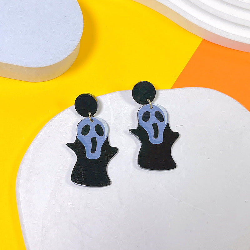 1 Pair Hip-hop Streetwear Halloween Pattern Arylic Drop Earrings