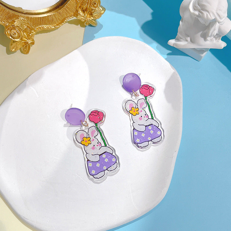 1 Pair Cute Cartoon Arylic Drop Earrings