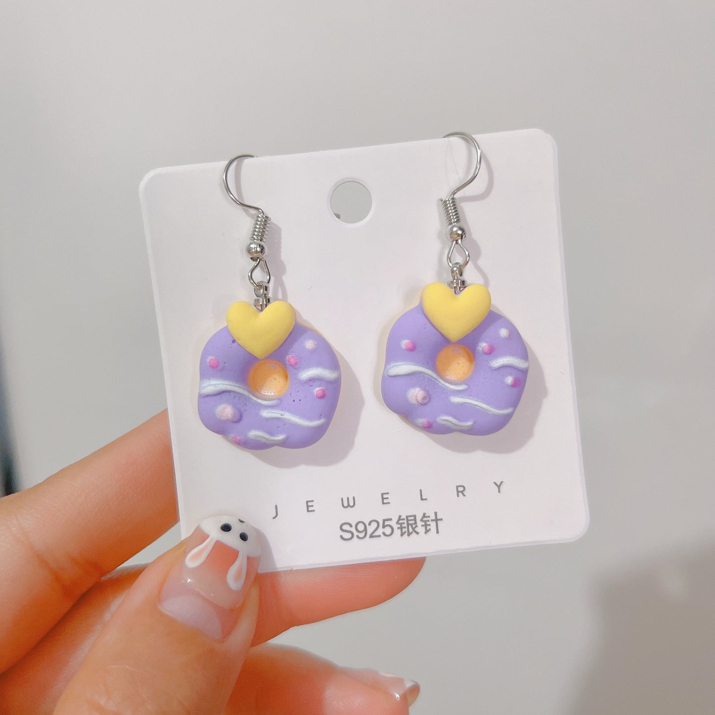 1 Pair Cute Donuts Resin Drop Earrings