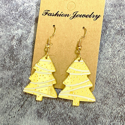 1 Pair Original Design Christmas Tree Flakes Arylic Drop Earrings