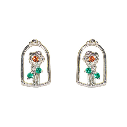 1 Pair Princess Cute Modern Style Cartoon Character Inlay Copper Zircon Ear Studs