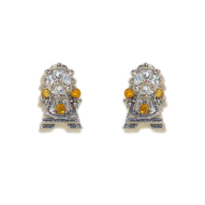 1 Set 1 Pair Cute Cartoon Character Inlay Brass Zircon Ear Studs