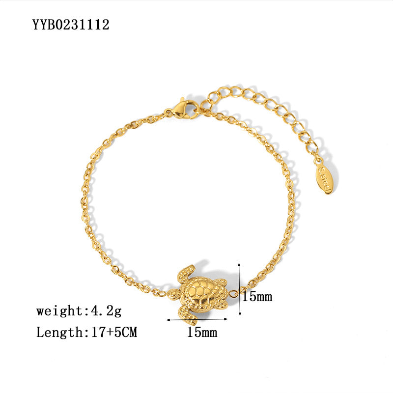 Elegant Lady Flower Butterfly Fish Stainless Steel Plating Chain Inlay Rhinestones 18k Gold Plated Bracelets