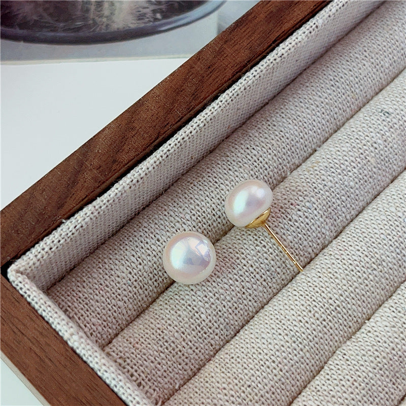 1 Pair Elegant Streetwear Geometric Plating Imitation Pearl Ear Studs