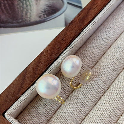 1 Pair Elegant Streetwear Geometric Plating Imitation Pearl Ear Studs