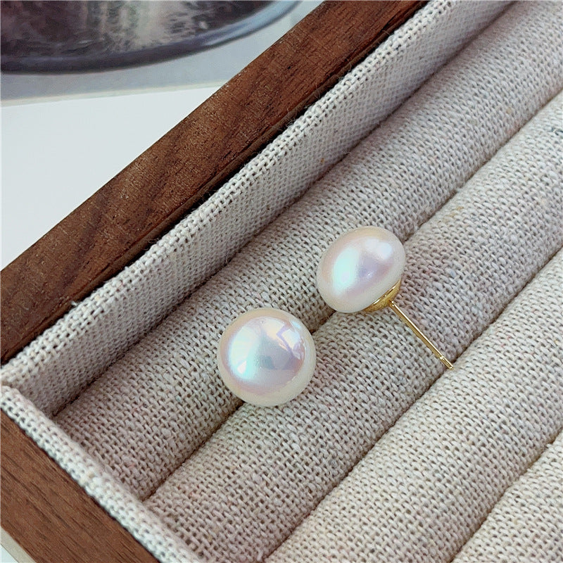 1 Pair Elegant Streetwear Geometric Plating Imitation Pearl Ear Studs