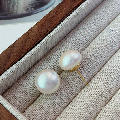 1 Pair Elegant Streetwear Geometric Plating Imitation Pearl Ear Studs