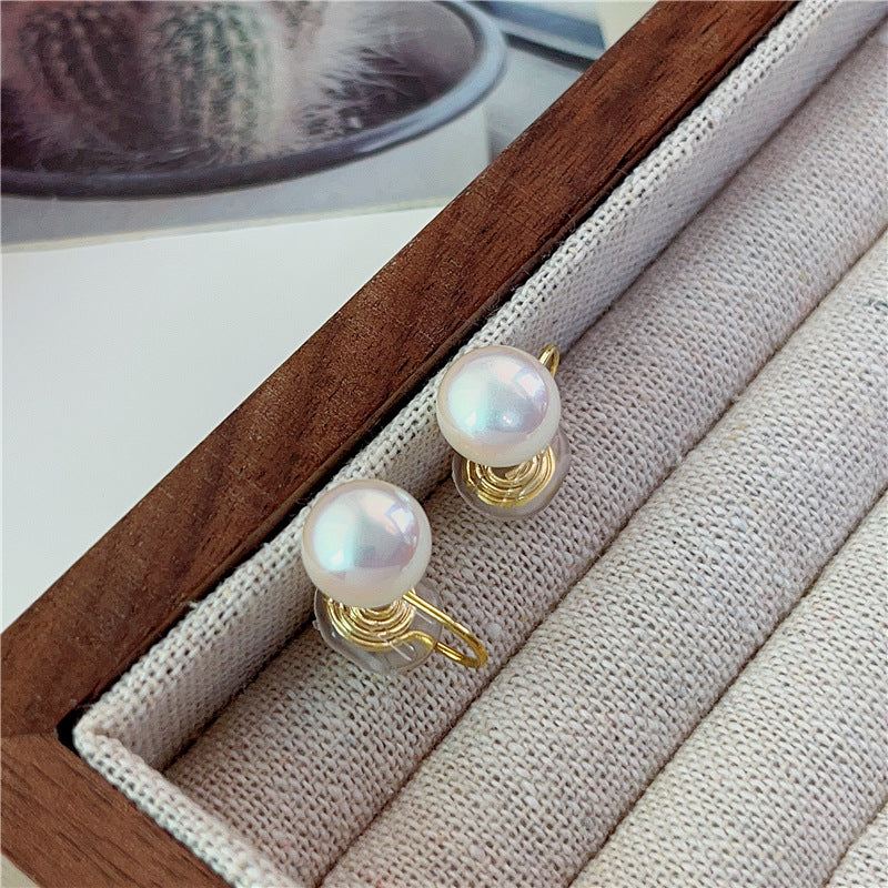 1 Pair Elegant Streetwear Geometric Plating Imitation Pearl Ear Studs