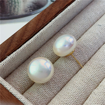 1 Pair Elegant Streetwear Geometric Plating Imitation Pearl Ear Studs