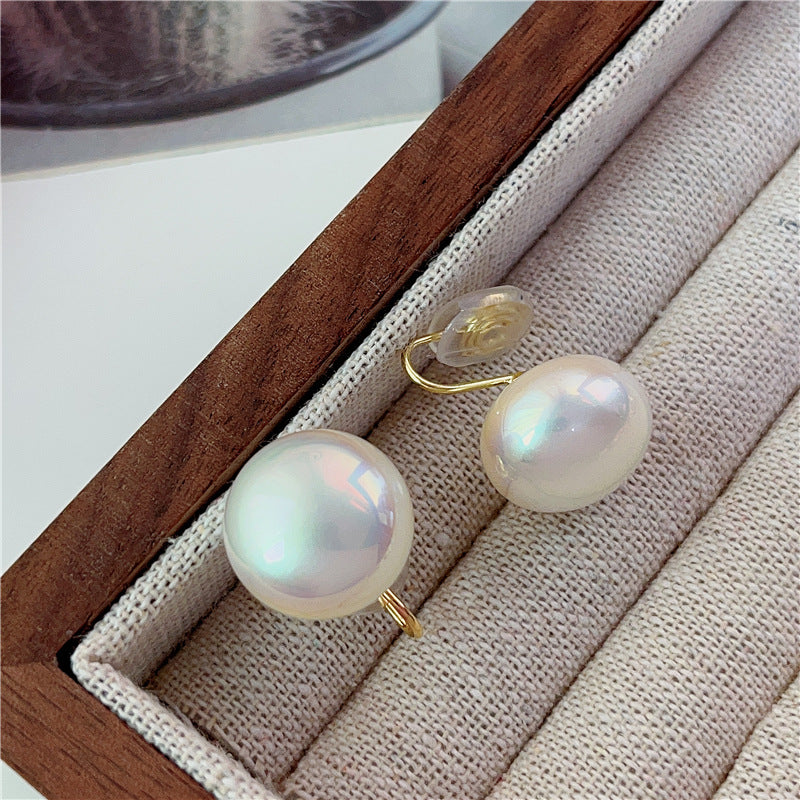 1 Pair Elegant Streetwear Geometric Plating Imitation Pearl Ear Studs