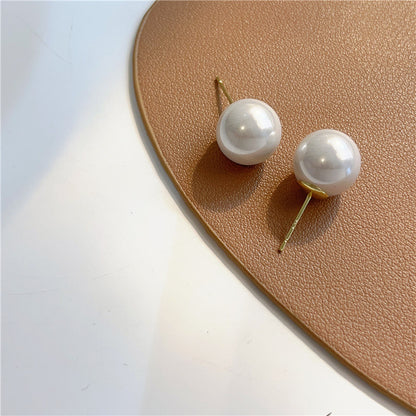 1 Pair Elegant Lady Geometric Plating Imitation Pearl Ear Studs