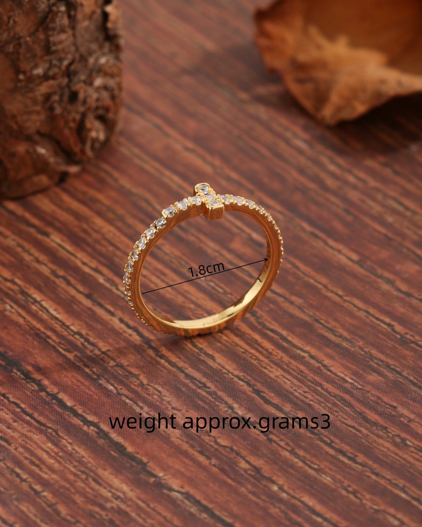 Basic Simple Style Cross Letter Copper 18k Gold Plated Zircon Open Rings In Bulk