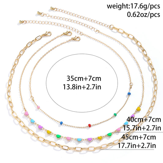 Lady Irregular Round Alloy Iron Copper Irregular Layered Chain Necklace