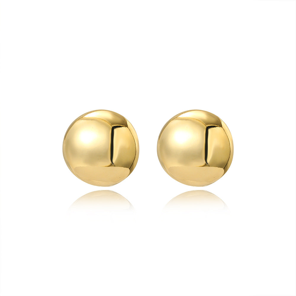 1 Pair Simple Style Round Plating Brass Ear Studs