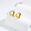 1 Pair Sweet Heart Shape Plating Copper Ear Studs