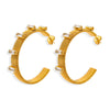 1 Pair Modern Style C Shape Plating Inlay Stainless Steel Zircon Earrings