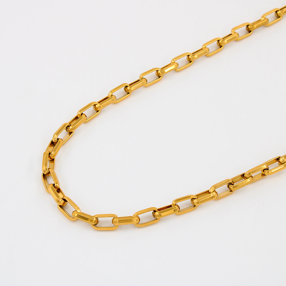 Hip-hop Geometric Stainless Steel Plating Bracelets Necklace