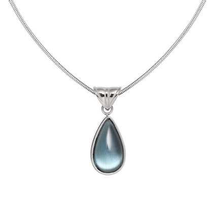 Cute Water Droplets Titanium Steel Glass Pendant Necklace In Bulk