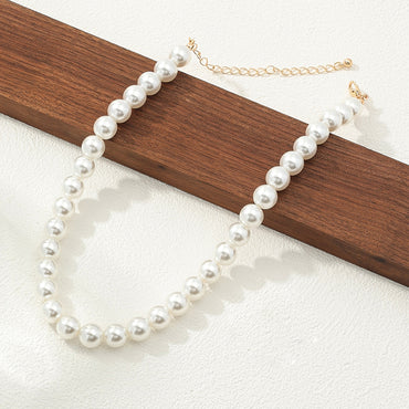 Nordic Style Solid Color Imitation Pearl Alloy Women's Necklace