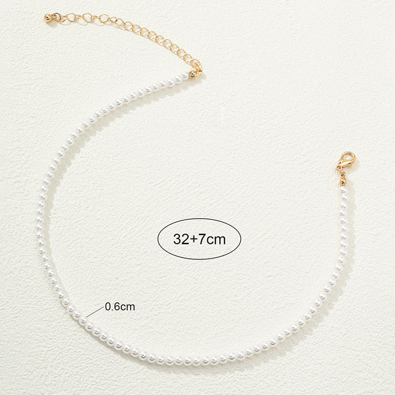 Nordic Style Solid Color Imitation Pearl Alloy Women's Necklace