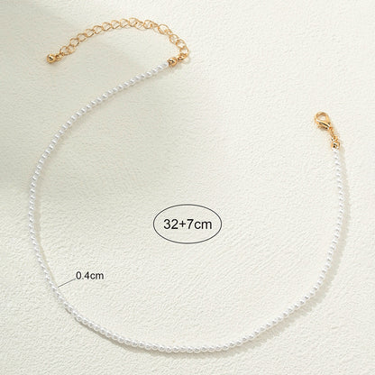 Nordic Style Solid Color Imitation Pearl Alloy Women's Necklace