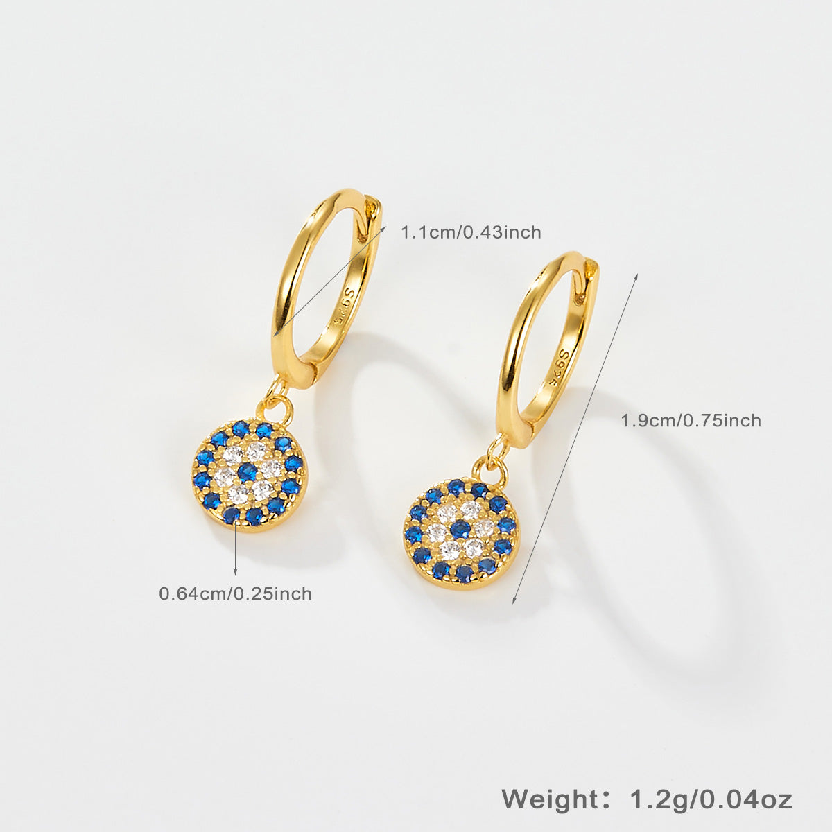 1 Pair Simple Style Classic Style Color Block Plating Inlay Copper Zircon 14k Gold Plated Drop Earrings