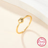 Elegant Heart Shape Sterling Silver Plating 18k Gold Plated Rings