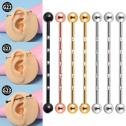 1 Piece Casual Simple Style Shiny Solid Color Plating Inlay Pure Titanium Zircon Ear Studs