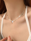 Elegant Hip-hop Solid Color Stainless Steel Metal Chain Necklace