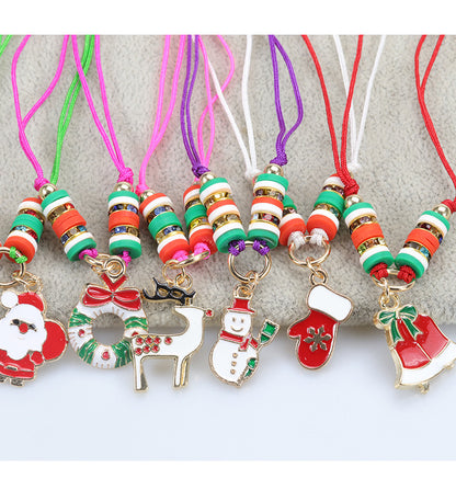 Modern Style Santa Claus Alloy Enamel Women's Bracelets Necklace