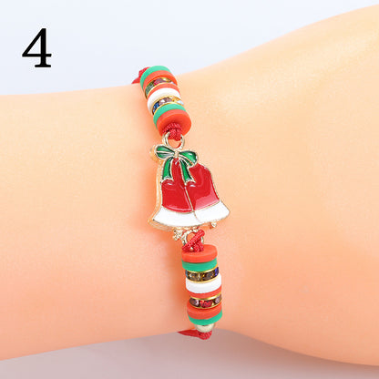 Modern Style Santa Claus Alloy Enamel Women's Bracelets Necklace