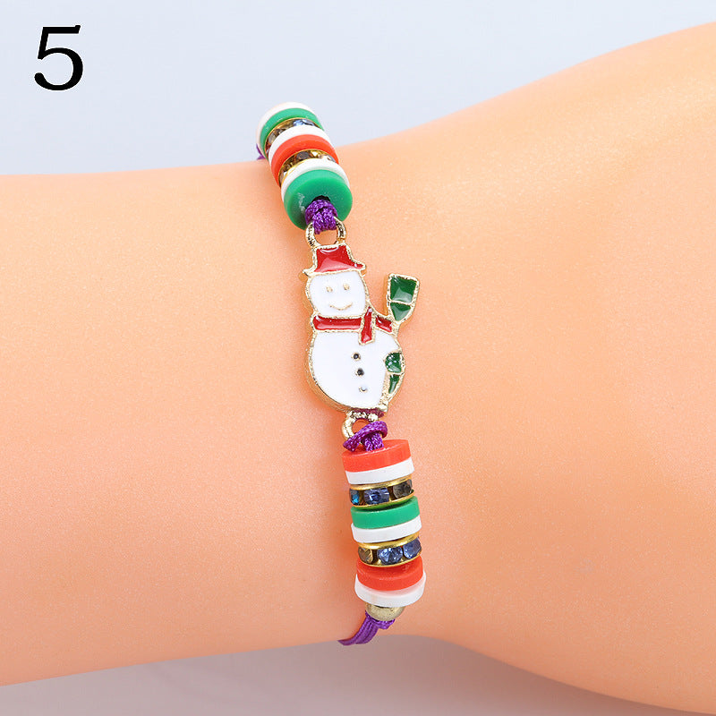 Modern Style Santa Claus Alloy Enamel Women's Bracelets Necklace