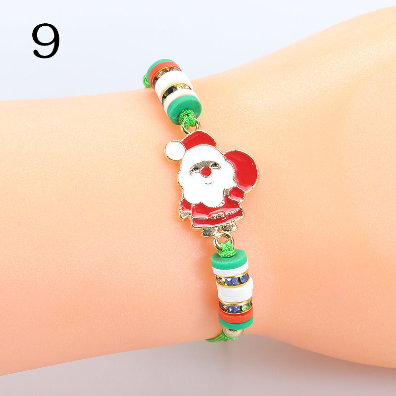 Modern Style Santa Claus Alloy Enamel Women's Bracelets Necklace