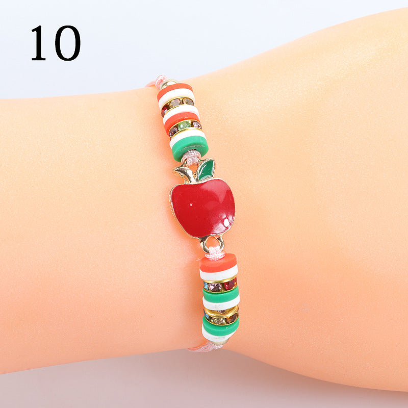 Modern Style Santa Claus Alloy Enamel Women's Bracelets Necklace