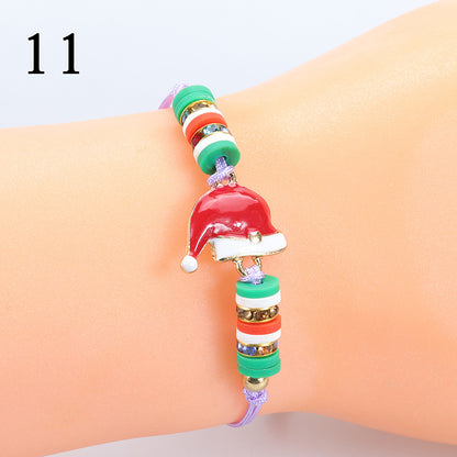 Modern Style Santa Claus Alloy Enamel Women's Bracelets Necklace