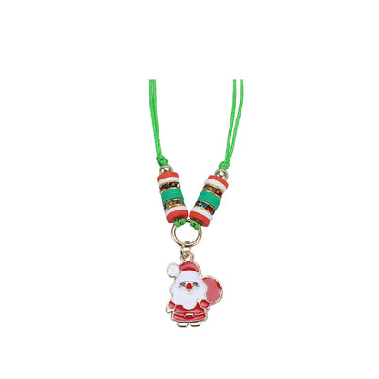 Modern Style Santa Claus Alloy Enamel Women's Bracelets Necklace