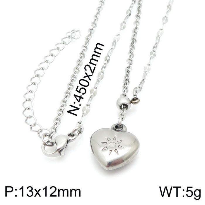 Simple Style Classic Style Heart Shape Stainless Steel 18k Gold Plated Necklace In Bulk