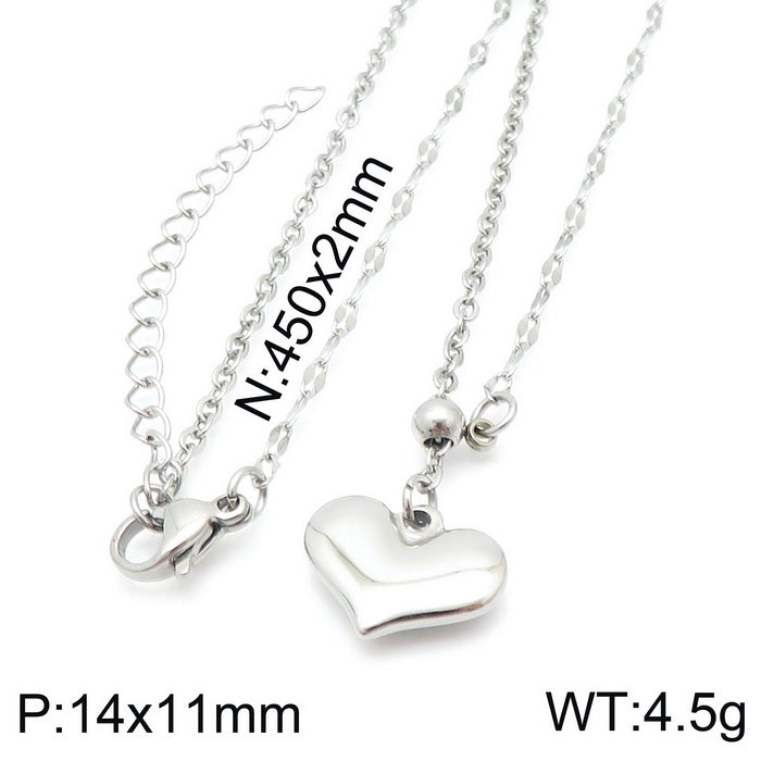 Simple Style Classic Style Heart Shape Stainless Steel 18k Gold Plated Necklace In Bulk