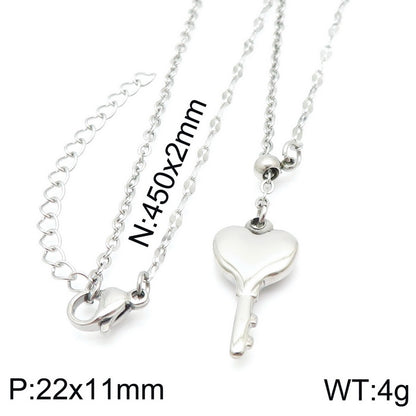 Simple Style Classic Style Heart Shape Stainless Steel 18k Gold Plated Necklace In Bulk